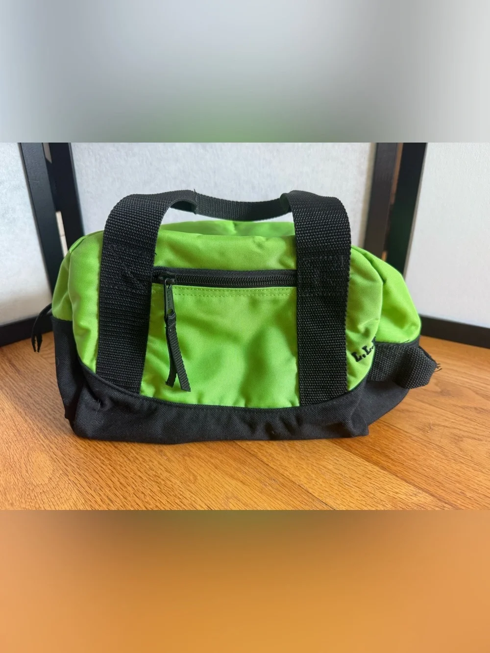 L.L.Bean MINI Duffel Bag Limited Edition Accessory Bag Green Black Discontinued